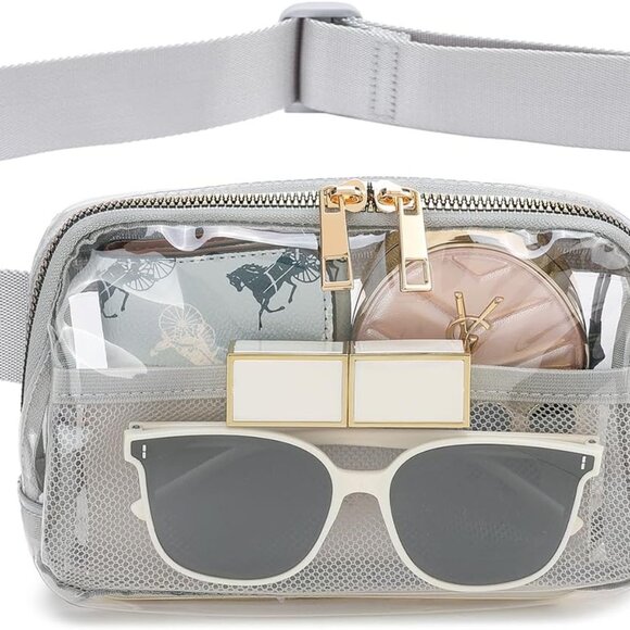 Clear Fanny Pack Stadium Approved for Women Men with Adjustable Strap,Crossbody - Picture 1 of 7